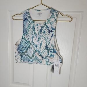 Shein Blue and White Patterned Women's Top